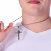 Silver & Black Stainless Steel Christian Pendant Necklace for Men-Necklaces-Innovato Design-Innovato Design