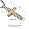 Two Tone Stainless Steel Cross Christian Pendant Necklace-Necklaces-Innovato Design-Gold-24inch-Innovato Design