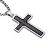 Two Tone Stainless Steel Cross Christian Pendant Necklace-Necklaces-Innovato Design-Black-24inch-Innovato Design