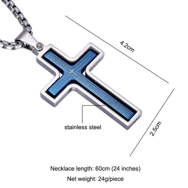 Two Tone Stainless Steel Cross Christian Pendant Necklace-Necklaces-Innovato Design-Gold-24inch-Innovato Design