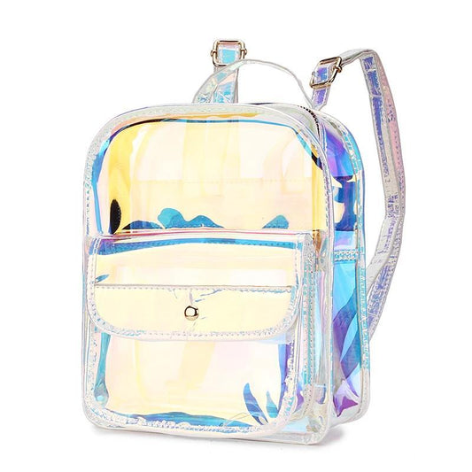 Transparent Hologram Backpack for Teenage Girls-clear backpack-Innovato Design-Laser-Innovato Design