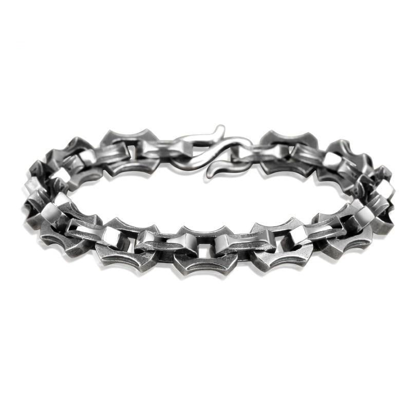 9mm Viking Heavy Chain Link 925 Sterling Silver Vintage Punk Biker Bracelet-Bracelets-Innovato Design-6.3in-Innovato Design