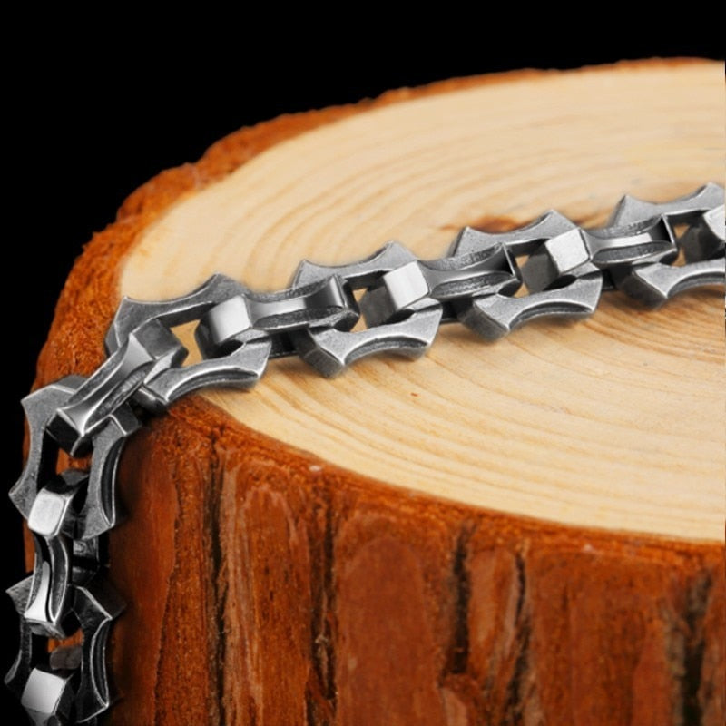9mm Viking Heavy Chain Link 925 Sterling Silver Vintage Punk Biker Bracelet-Bracelets-Innovato Design-6.3in-Innovato Design