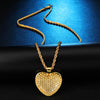 Cubic-Zirconia-Studded Gold-Plated Broken Heart Bling Copper Hip-hop Pendant Necklace-Necklaces-Innovato Design-Innovato Design