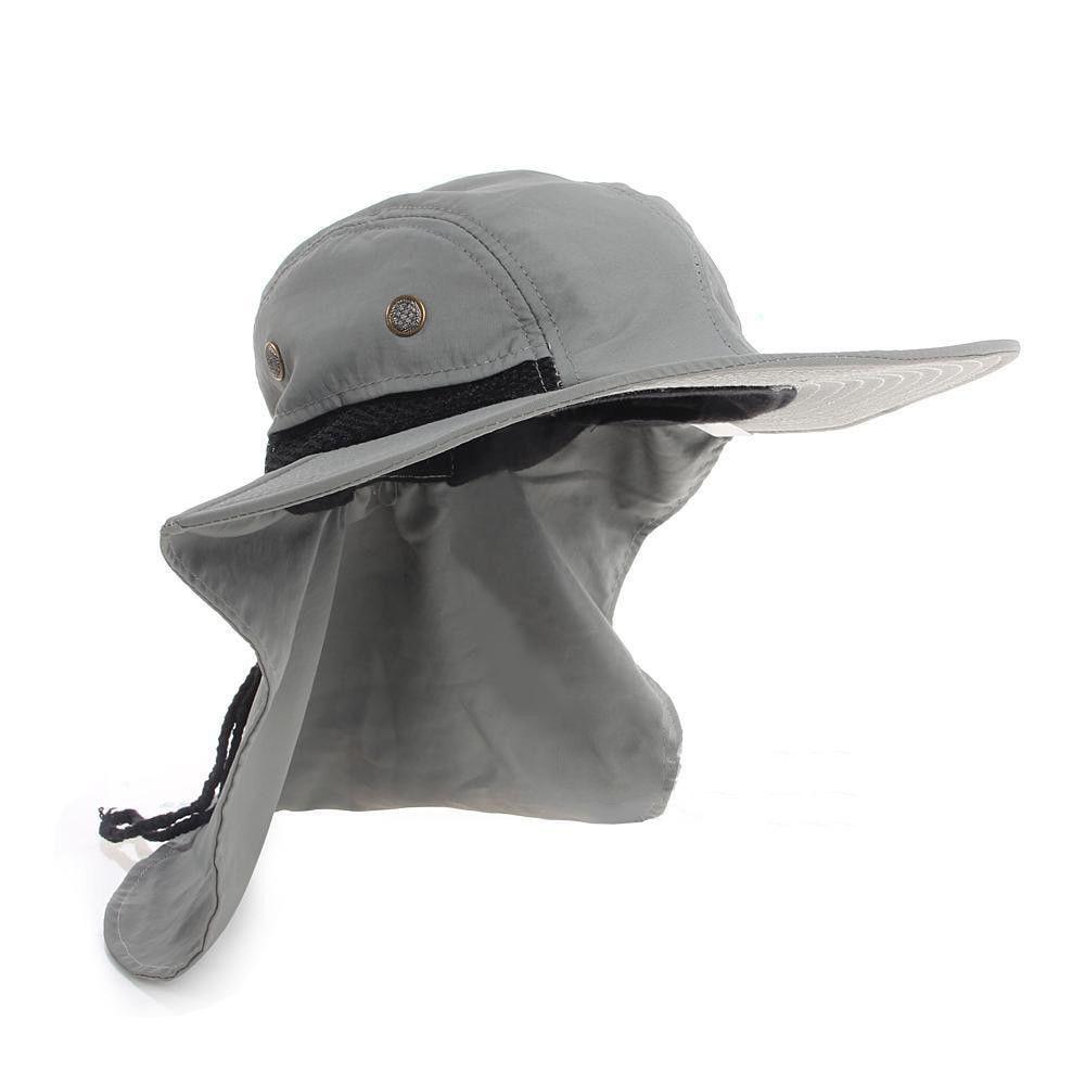 Wide Brim UV Protection Boonie Flap Hat-Hats-Innovato Design-Gray-Innovato Design