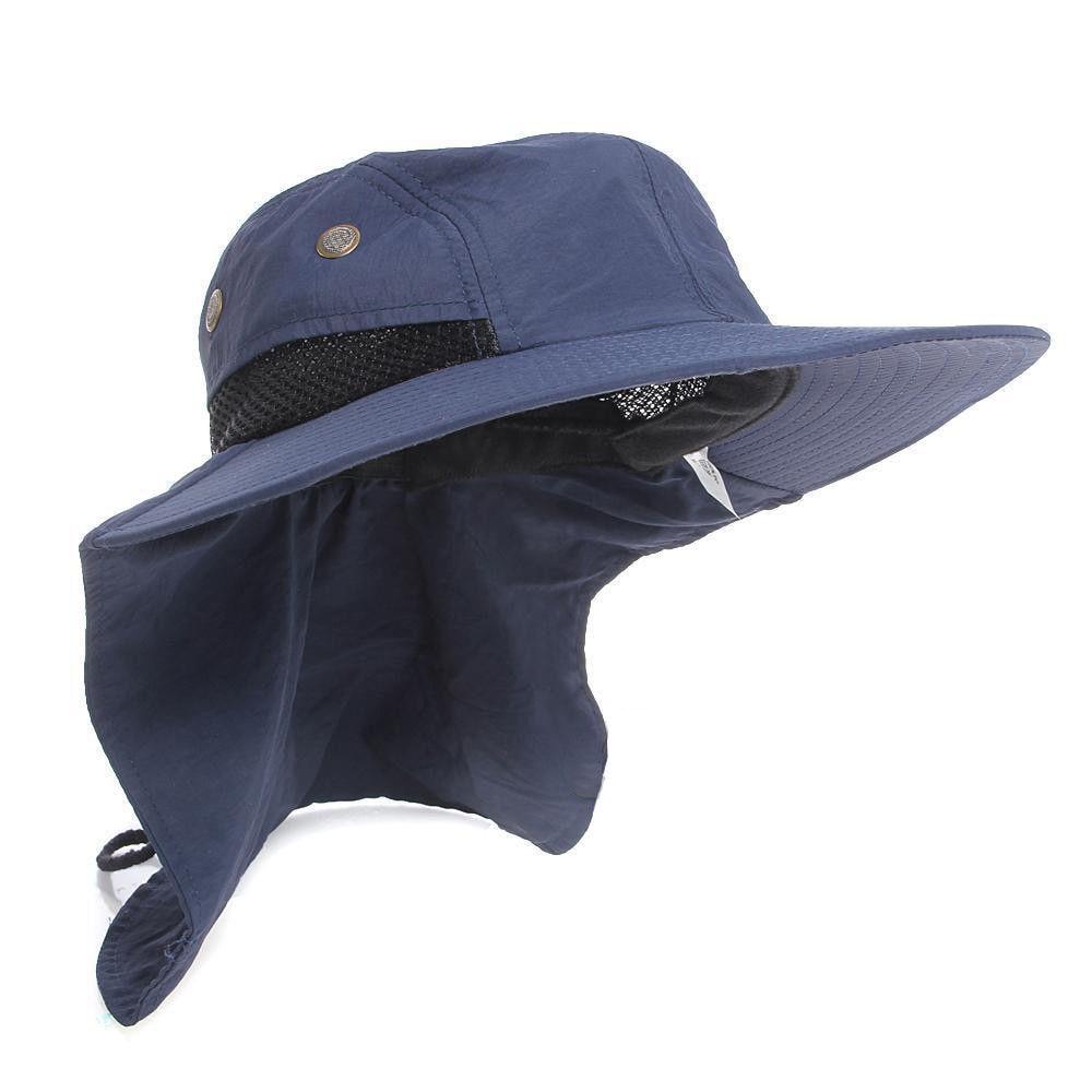 Wide Brim UV Protection Boonie Flap Hat-Hats-Innovato Design-Blue-Innovato Design