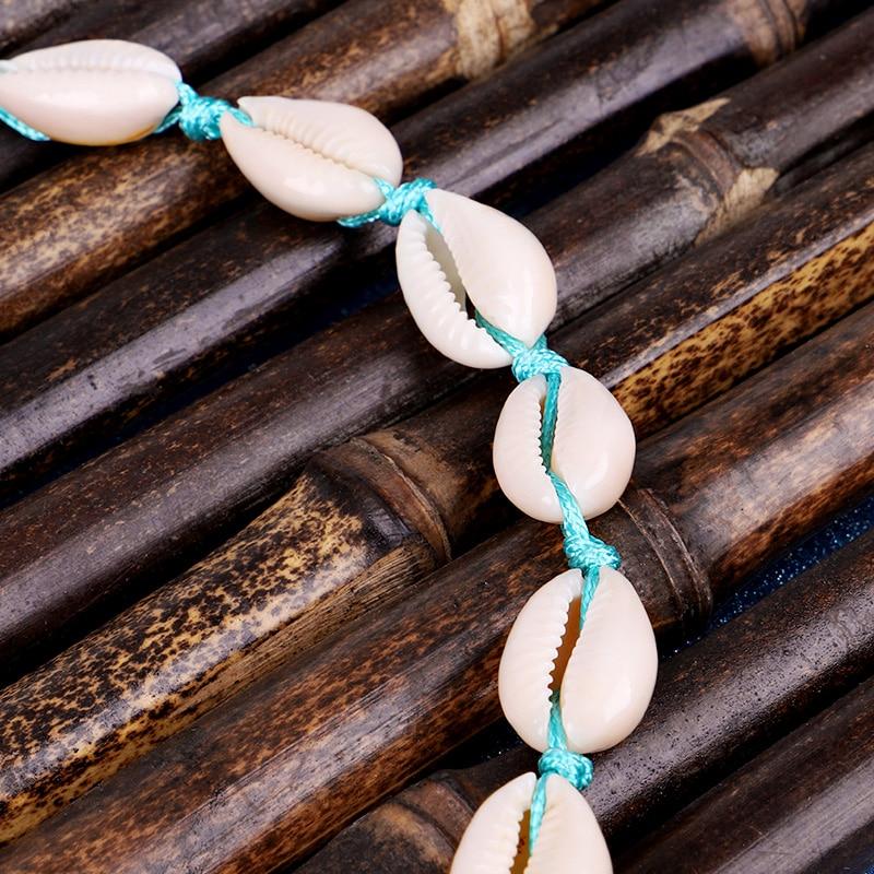 Blue Rope Puka Shell Necklace with Pearl Lock-Necklaces-Innovato Design-Innovato Design