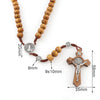 Wooden Beaded Rosary Crucifix of St. Benedict Pendant Necklace-Necklaces-Innovato Design-Innovato Design