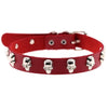 Skeleton Stud Choker Collar PU Leather Punk Rock Style Necklace-Necklace-Innovato Design-Red-Innovato Design