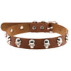 Skeleton Stud Choker Collar PU Leather Punk Rock Style Necklace-Necklace-Innovato Design-Brown-Innovato Design