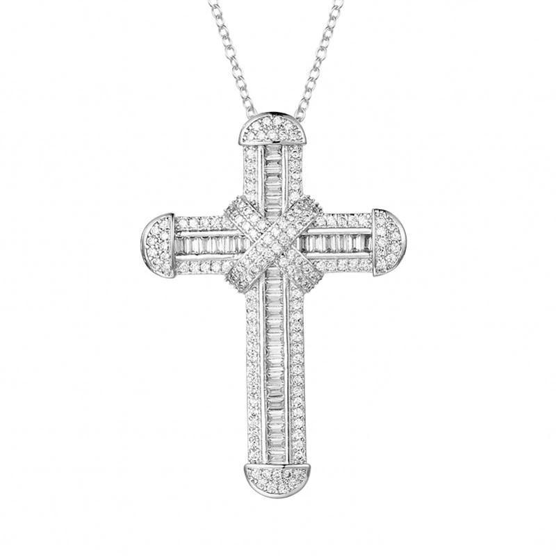 925 Sterling Silver Exquisite Bible Cross Pendant Necklace-Necklaces-Innovato Design-Innovato Design