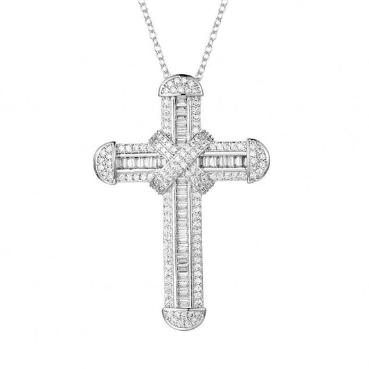 925 Sterling Silver Exquisite Bible Cross Pendant Necklace-Necklaces-Innovato Design-Innovato Design