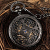 Black and Gold Pocket Watch with Hollow Carved Design