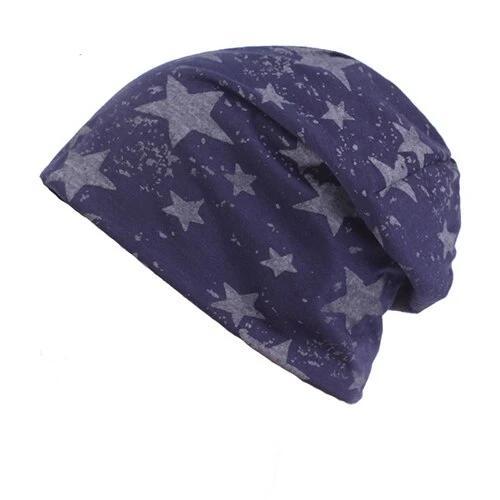 Stars Knit Hat, Beanie or Skullies-Hats-Innovato Design-Navy Blue-Innovato Design