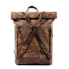Waxed Hard Canvas Leather Waterproof 15 Inch Laptop Backpack - InnovatoDesign