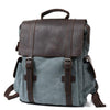 Vintage Canvas Leather School 20 Liter Backpack-Canvas and Leather Backpack-Innovato Design-Lake Green-Innovato Design