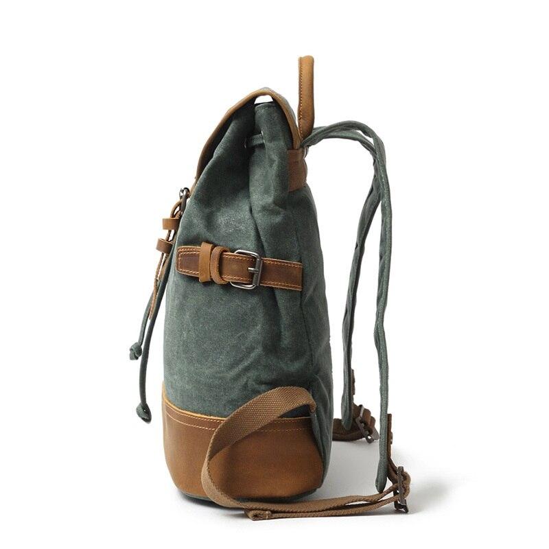 Vintage Canvas Leather Waterproof 20 Litre Backpack-Canvas and Leather Backpack-Innovato Design-Coffee-Innovato Design