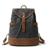 Vintage Canvas Leather Waterproof 20 Litre Backpack-Canvas and Leather Backpack-Innovato Design-Dark Grey-Innovato Design