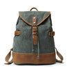 Vintage Canvas Leather Waterproof 20 Litre Backpack-Canvas and Leather Backpack-Innovato Design-Lake Green-Innovato Design