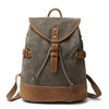 Vintage Canvas Leather Waterproof 20 Litre Backpack-Canvas and Leather Backpack-Innovato Design-Army Green-Innovato Design