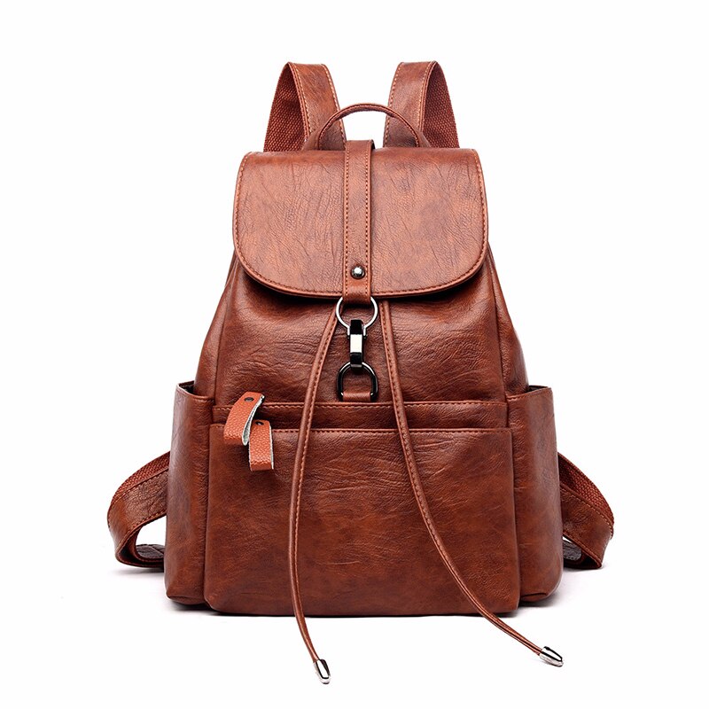 Casual Leather School Bag and Backpack-Backpacks-Innovato Design-Dark Red-Innovato Design