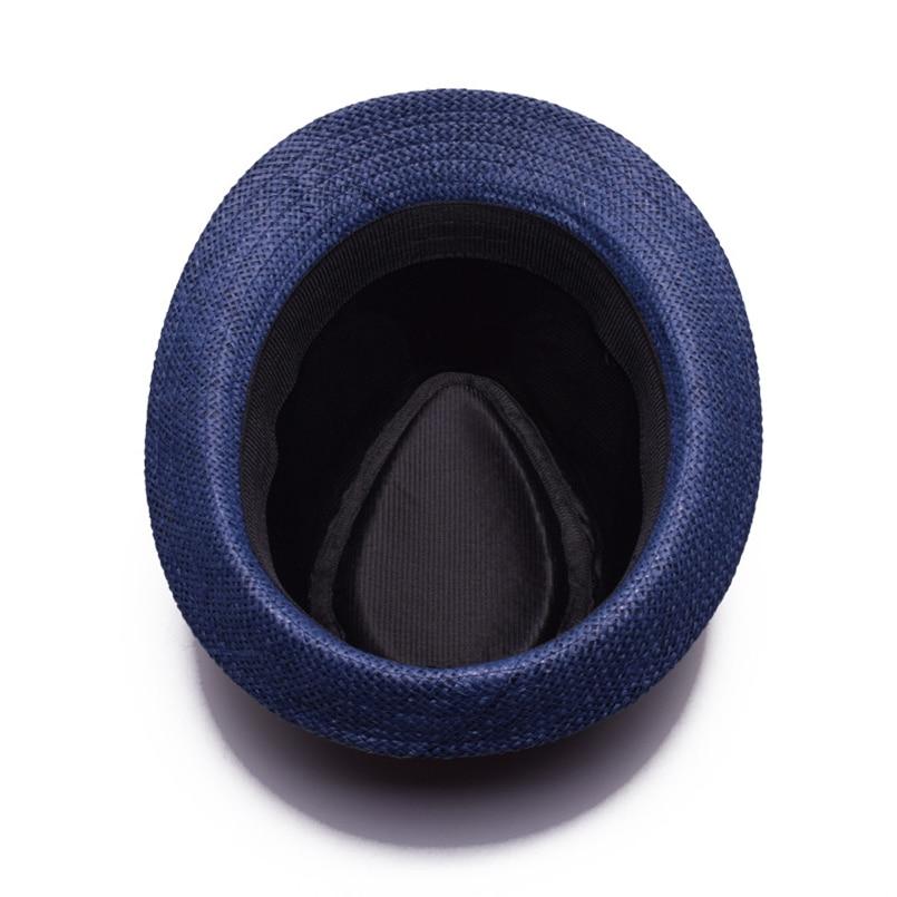 Solid Color Straw Trilby Hat with Black Hatband-Hats-Innovato Design-Blue-Innovato Design