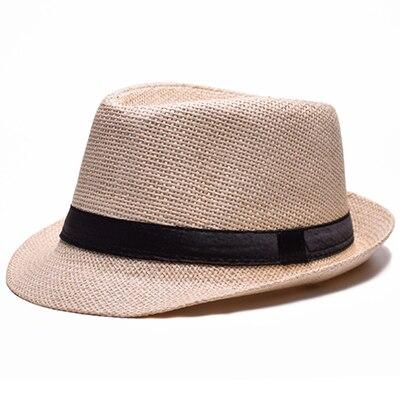 Solid Color Straw Trilby Hat with Black Hatband-Hats-Innovato Design-Khaki-Innovato Design