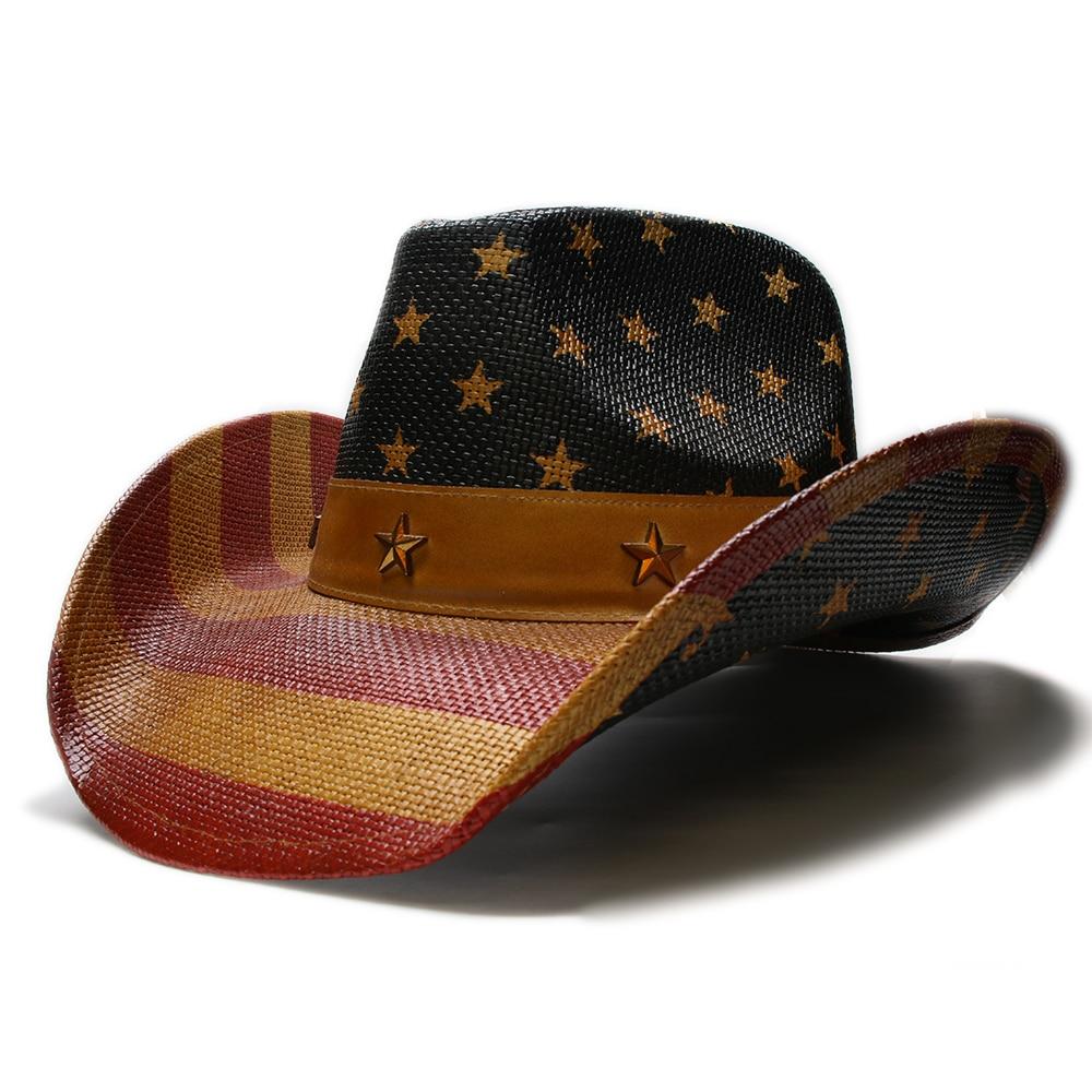 American Flag Cowboy Hat with Adjustable Strap-Hats-Innovato Design-Red and Khaki-Innovato Design