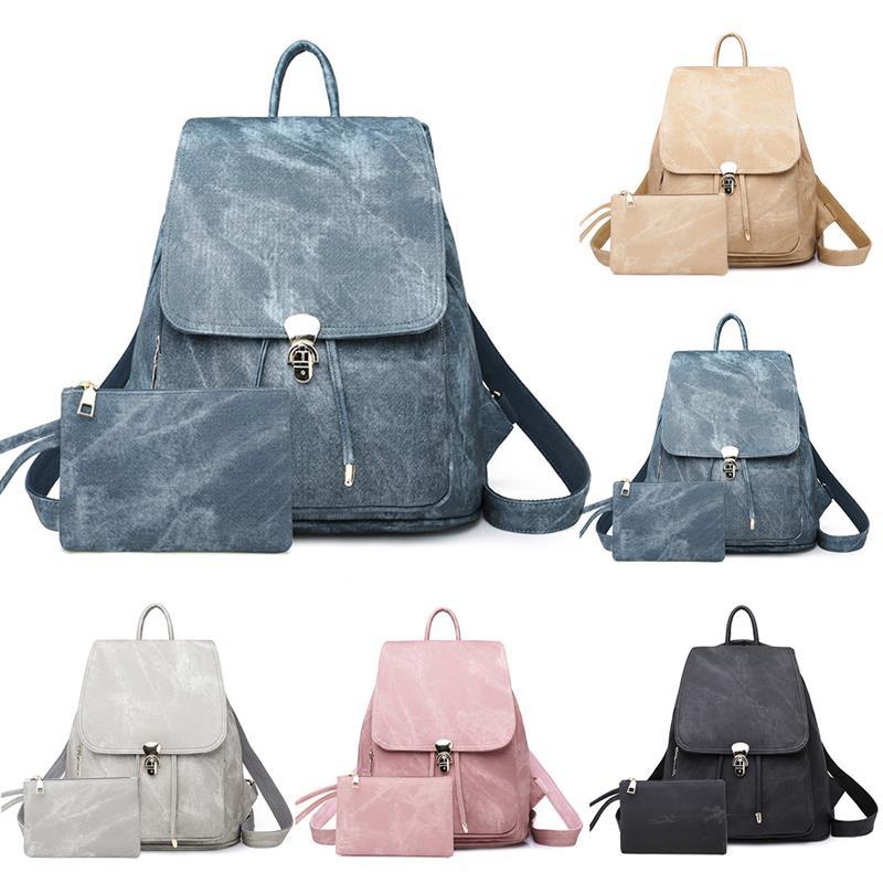 Vintage Faux Leather 36 to 55 Litre Backpack with Free Size Pouch for Women-Denim Backpacks-Innovato Design-Blue-Innovato Design