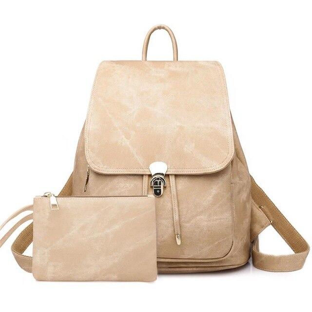 Vintage Faux Leather 36 to 55 Litre Backpack with Free Size Pouch for Women-Denim Backpacks-Innovato Design-Khaki-Innovato Design