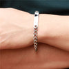 Custom Text Engraving Stainless Steel Fashion Couple Chain Bracelets
