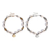 Black Rope Puka Shell Choker Necklace with Metallic Accent-Necklaces-Innovato Design-White-Innovato Design