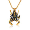 Stainless Steel Scorpion Pendant and Box Chain Necklace