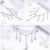 95 Sterling Silver Moon and Stars Chain Necklace - InnovatoDesign