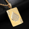 Cubic-Zirconia-Studded Poker Ace of Spades Bling Hip-hop Pendant Necklace-Necklaces-Innovato Design-Innovato Design