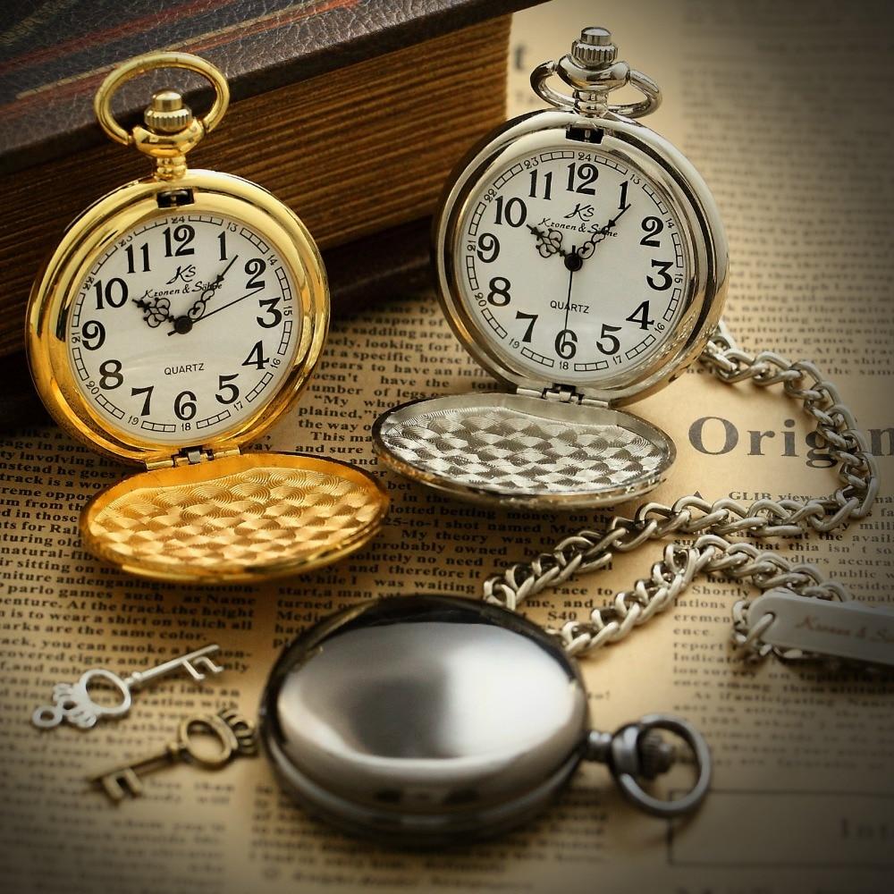 Simple Alloy Pocket Watch with Smooth Classic Design with Arabic Numerals on Watch Face-Pocket Watch-Innovato Design-Black-Innovato Design