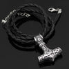 Thor's Hammer Amulet Pendant Necklace with Leather or Stainless Steel Chain - InnovatoDesign