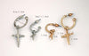 Small Luxury Cross Hoop Earrings in 2 Colors-Earrings-Innovato Design-Gold-Innovato Design