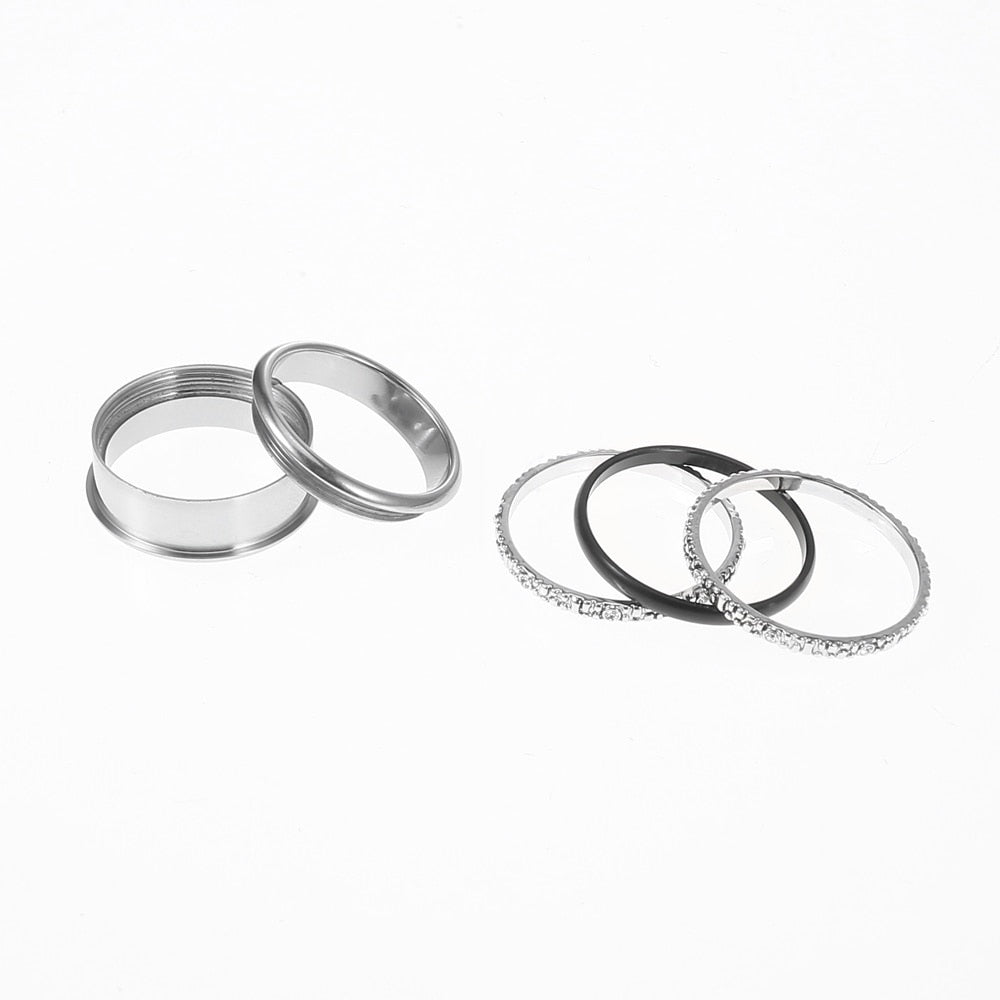 Original Black Stainless Steel, Aluminum, and Stackable, Rotatable, and Interchangeable Ring-Rings-Innovato Design-6-Innovato Design