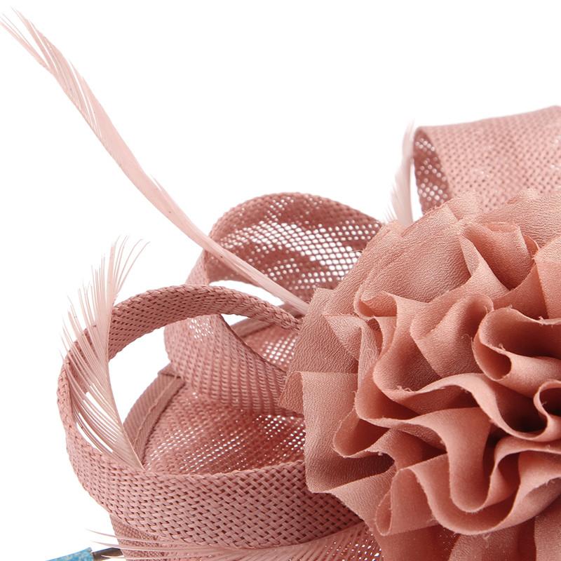 Vintage Hair Clip Flower Fascinator Hat with Feathers-Hats-Innovato Design-Black-Innovato Design