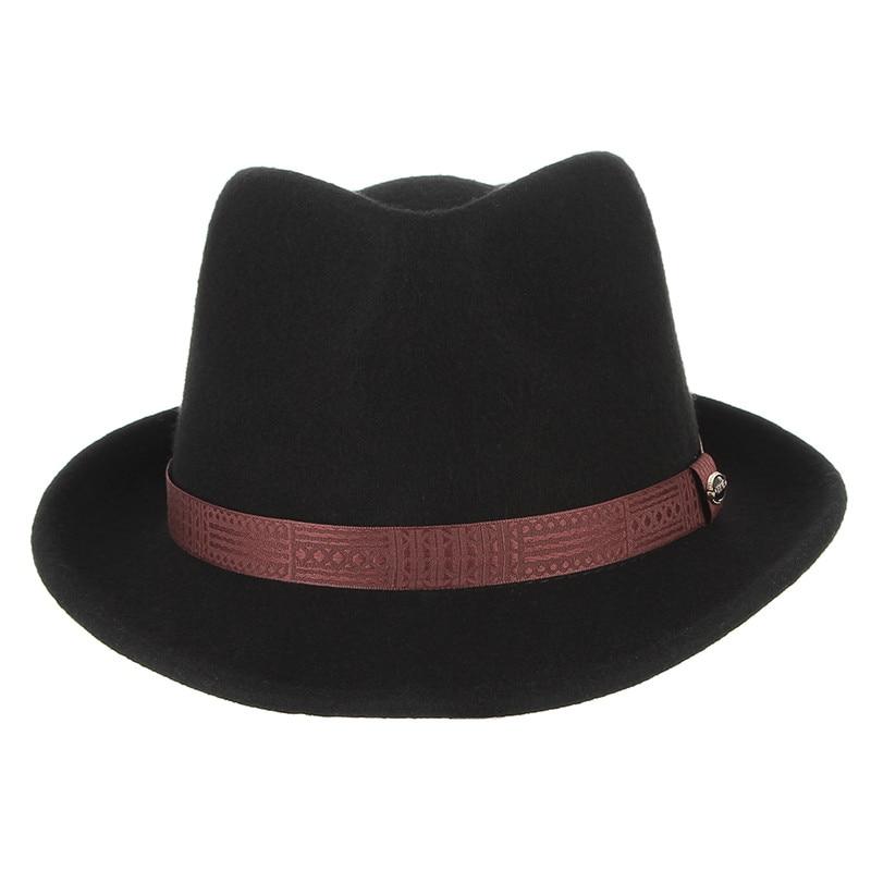 Snap Brim Wool Fedora Trilby Hat with Red Hatband-Hats-Innovato Design-Innovato Design