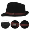 Snap Brim Wool Fedora Trilby Hat with Red Hatband
