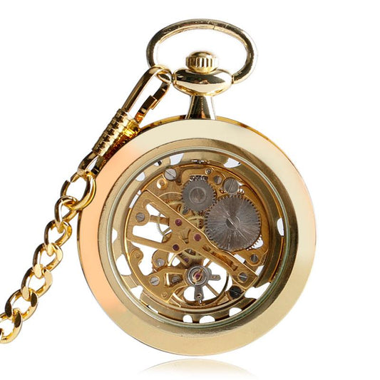Steampunk Gear Skeleton Pocket Watch with Clear Acrylic Cover-Pocket Watch-Innovato Design-Innovato Design