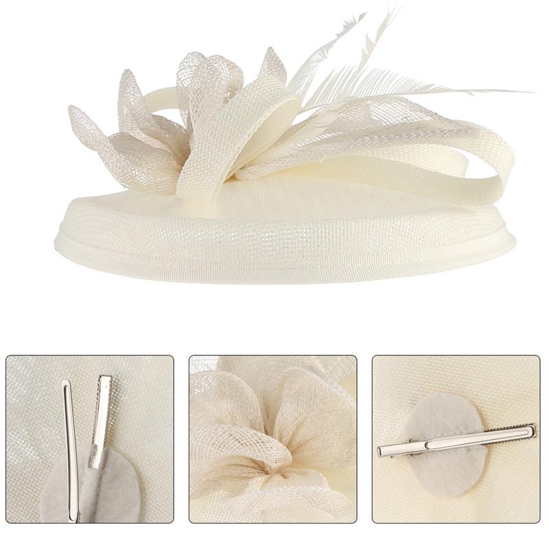 Sinamay Mesh Pillbox Fascinator Hat with Feathers-Hats-Innovato Design-Black-Innovato Design