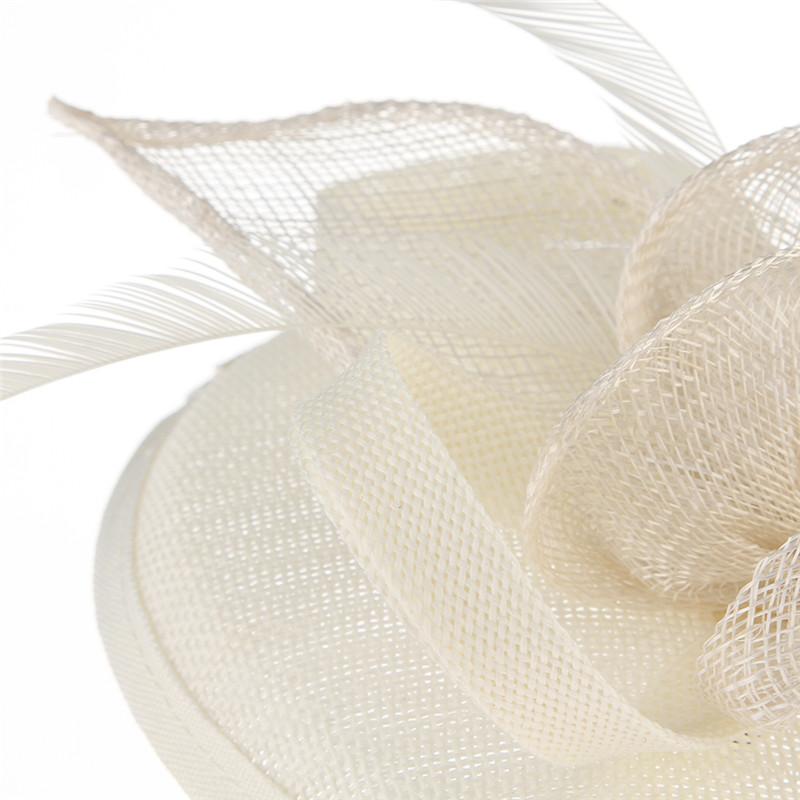 Sinamay Mesh Pillbox Fascinator Hat with Feathers-Hats-Innovato Design-Black-Innovato Design