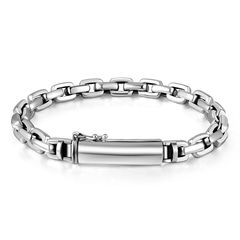7mm Link Chain 925 Sterling Silver Vintage Punk Rock Bracelet-Bracelets-Innovato Design-7.09in-Innovato Design