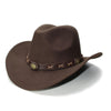 Vintage Child Wool Cowboy Hat with Beaded Coffee Alloy Leather Band