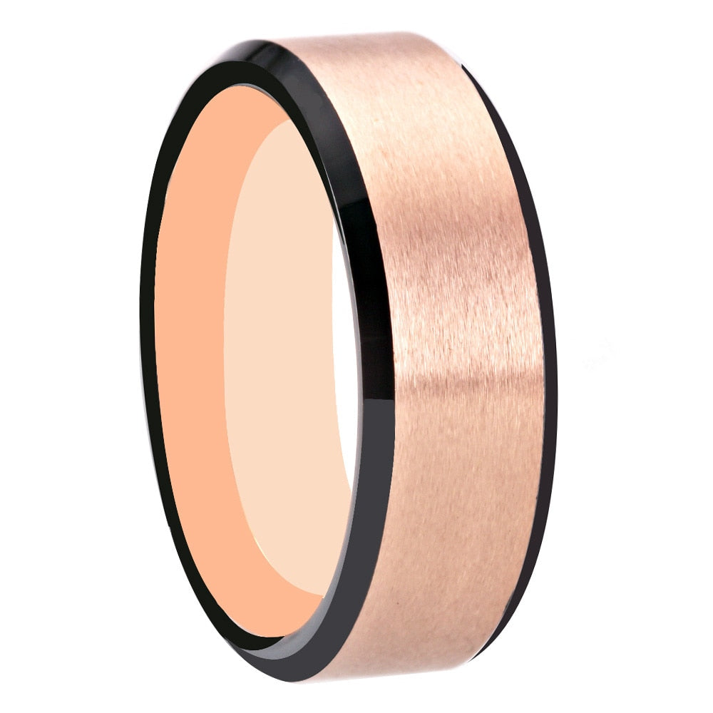 8mm Classic Matte Finish Tungsten Carbide Wedding Ring-Rings-Innovato Design-6-Rose Gold-Innovato Design
