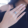 Sky Blue Topaz and Cubic Zirconia 925 Sterling Silver Romantic Engagement Ring-Rings-Innovato Design-5-Innovato Design