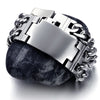 Custom Engrave Wide Wristband Stainless Steel Punk Fashion Chain Bracelet-Bracelets-Innovato Design-Innovato Design